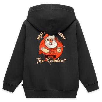 Dabbing Noël Offensif Noël Rude - Sweat Premium à capuche zippé enfant bio - noir - Dos - AI Model Kid Male (0cm)