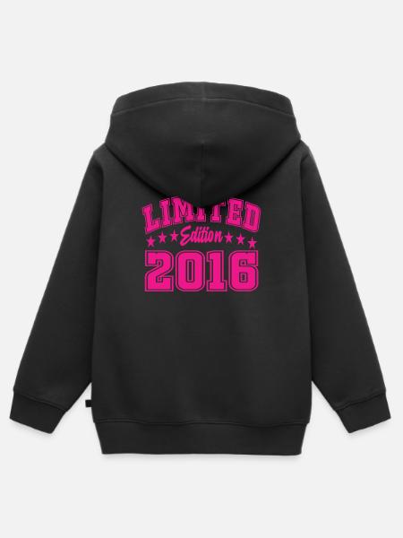 Limited Edition 2016 - Kinder Premium Organic Zip Hoodie - Schwarz