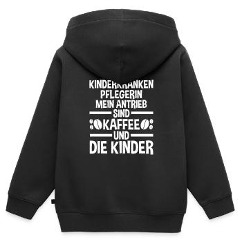 Pfleger Pflegekraft Kinderkrankenpflegerin - Kinder Premium Organic Zip Hoodie - Schwarz - Hinten - AI Model Kid Male (0cm)