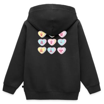 Happy Valentines Day Candy Conversation Hearts - Kids Premium Organic Zip-up Hoodie - black - Back - AI Model Kid Male (0cm)