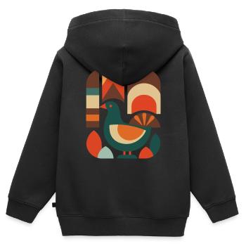 Thanksgiving - Kinder Premium Organic Zip Hoodie - Schwarz - Hinten - AI Model Kid Male (0cm)