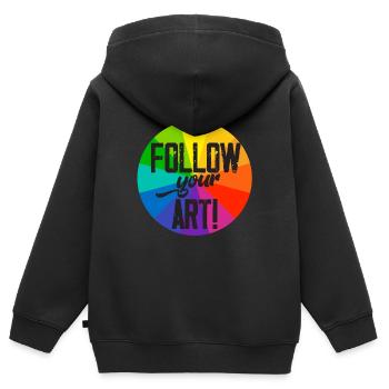 Follow your art - Kinder Premium Organic Zip Hoodie - Schwarz - Hinten - AI Model Kid Male (0cm)