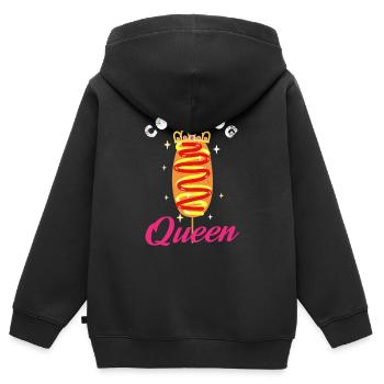 Corn dog queen - Kinder Premium Organic Zip Hoodie - Schwarz - Hinten - AI Model Kid Male (0cm)