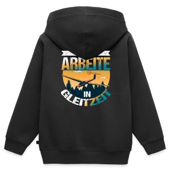 Segelflieger Segelflugzeug Gleitzeit - Kinder Premium Organic Zip Hoodie - Schwarz - Hinten - AI Model Kid Male (0cm)