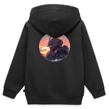Robot Robot Robotique Robot Enfants Robots - Sweat Premium à capuche zippé enfant bio - noir - Dos - AI Model Kid Male (0cm)