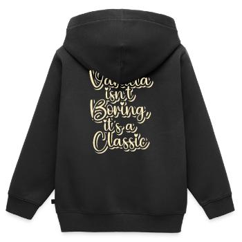 Vanille Mädchen Traditionelle Ehefrau Stolze Tradwife - Kinder Premium Organic Zip Hoodie - Schwarz - Hinten - AI Model Kid Male (0cm)