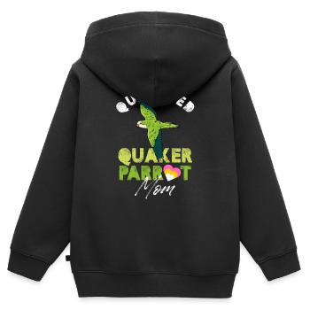 Qualified Quaker parrot Mom - Kinder Premium Organic Zip Hoodie - Schwarz - Hinten - AI Model Kid Male (0cm)