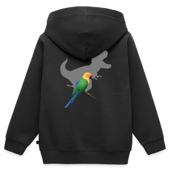 T-Rex shadow parrot - Kinder Premium Organic Zip Hoodie - Schwarz - Hinten - AI Model Kid Male (0cm)