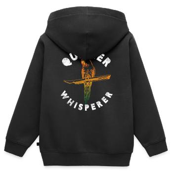 Quaker whisperer - Kinder Premium Organic Zip Hoodie - Schwarz - Hinten - AI Model Kid Male (0cm)