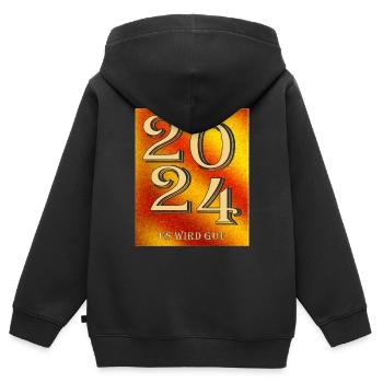 2024 ES WIRD GUT - Kinder Premium Organic Zip Hoodie - Schwarz - Hinten - AI Model Kid Male (0cm)