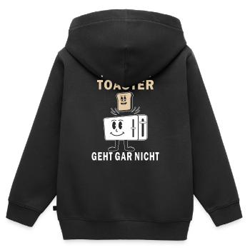 TOAST OHNE TOASTER - Kinder Premium Organic Zip Hoodie - Schwarz - Hinten - AI Model Kid Male (0cm)