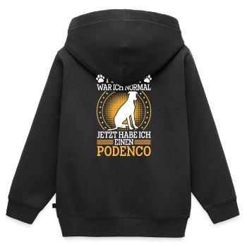 Habe einen Podenco spanischer Jagdhund - Kinder Premium Organic Zip Hoodie - Schwarz - Hinten - AI Model Kid Male (0cm)