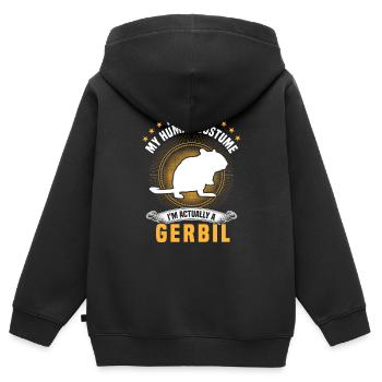 Costume de gerbille Gerbille de rongeur - Sweat Premium à capuche zippé enfant bio - noir - Dos - AI Model Kid Male (0cm)