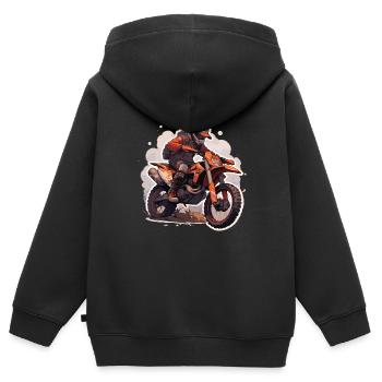 Motocross Motocross Motorrad Motocross Kinder - Kinder Premium Organic Zip Hoodie - Schwarz - Hinten - AI Model Kid Male (0cm)