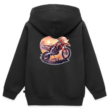 Motocross Motocross Motorrad Motocross Kinder - Kinder Premium Organic Zip Hoodie - Schwarz - Hinten - AI Model Kid Male (0cm)