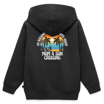 Mutter Und Sohn Kreuzfahrt Urlaub Sommer Alleinerziehende Mutter - Kinder Premium Organic Zip Hoodie - Schwarz - Hinten - AI Model Kid Male (0cm)