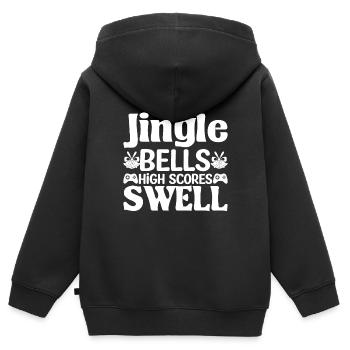 Jingle Bells Gamer - Kinder Premium Organic Zip Hoodie - Schwarz - Hinten - AI Model Kid Male (0cm)