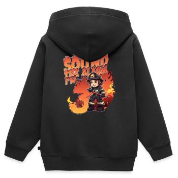 Kids Firefighter 3 Year Old Birthday Boy Theme - Kinder Premium Organic Zip Hoodie - Schwarz - Hinten - AI Model Kid Male (0cm)