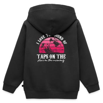 J’adore le bruit des robinets sur le sol Design - Sweat Premium à capuche zippé enfant bio - noir - Dos - AI Model Kid Male (0cm)