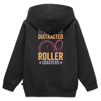 Citation de parc à thème pour un amateur de parcs à thème - Sweat Premium à capuche zippé enfant bio - noir - Dos - AI Model Kid Male (0cm)