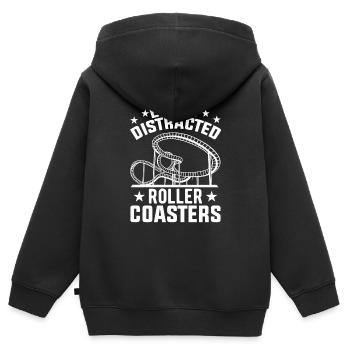 Citation de parc à thème pour un amateur de parcs à thème - Sweat Premium à capuche zippé enfant bio - noir - Dos - AI Model Kid Male (0cm)