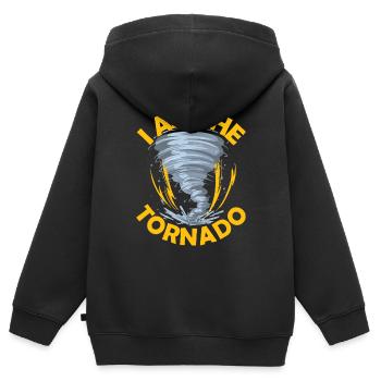Der Hurrikan Meteorologe Des Sturm Twister Tornado - Kinder Premium Organic Zip Hoodie - Schwarz - Hinten - AI Model Kid Male (0cm)