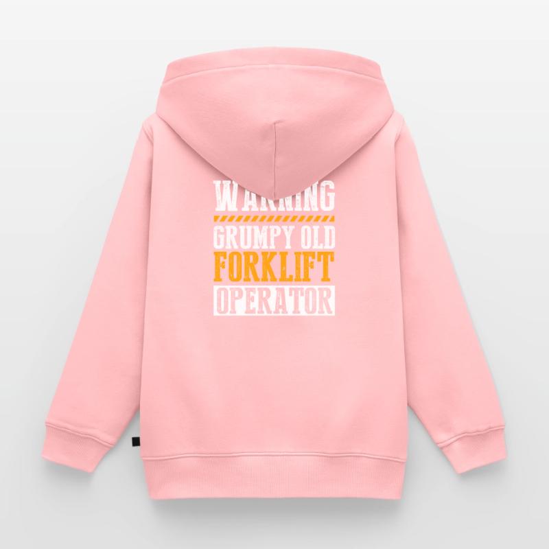 Forklifter Grumpy Old Forklift Operator Forklift D Kinder Premium Organic Zip Hoodie