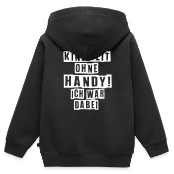 Kindheit Ohne Handy Ich War Dabei 90er Jahre - Kinder Premium Organic Zip Hoodie - Schwarz - Hinten - AI Model Kid Male (0cm)