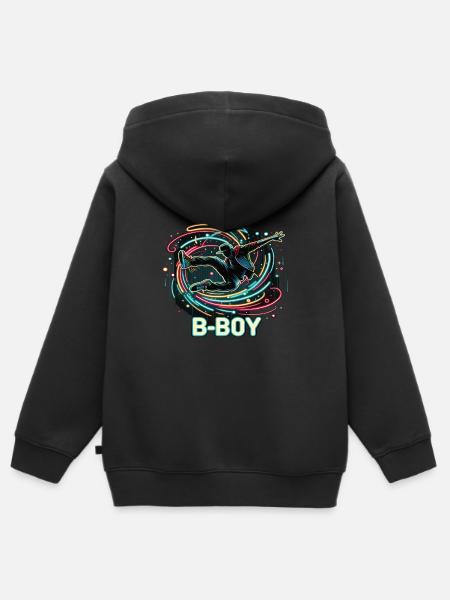 Breakdance Breakdancer Breakdance Kinder - Kinder Premium Organic Zip Hoodie - Schwarz