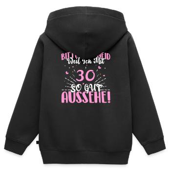 Bitte Kein Neid 30. Geburtstag 30 - Kinder Premium Organic Zip Hoodie - Schwarz - Hinten - AI Model Kid Male (0cm)