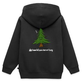 Schlafender Tannenbaum - Kinder Premium Organic Zip Hoodie - Schwarz - Hinten - AI Model Kid Male (0cm)