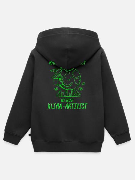 WERDE KLIMAAKTIVIST - Kinder Premium Organic Zip Hoodie - Schwarz