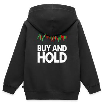 Buy And Hold Trader Investor Stock Market Trading - Kinder Premium Organic Zip Hoodie - Schwarz - Hinten - AI Model Kid Male (0cm)