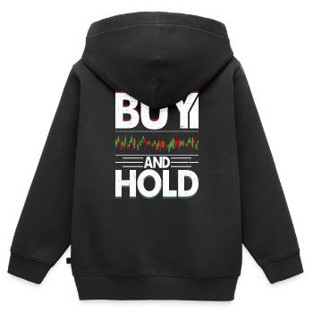 Buy And Hold Stock Market Trading Trader Investor - Kinder Premium Organic Zip Hoodie - Schwarz - Hinten - AI Model Kid Male (0cm)