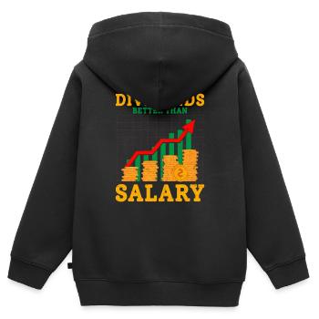 Dividends Better Than Salary Investor Stock Market - Kinder Premium Organic Zip Hoodie - Schwarz - Hinten - AI Model Kid Male (0cm)