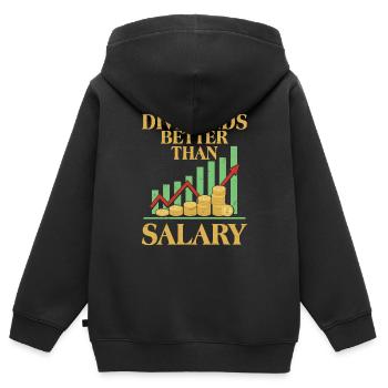 Dividends Better Than Salary Investor Stock Market - Kinder Premium Organic Zip Hoodie - Schwarz - Hinten - AI Model Kid Male (0cm)