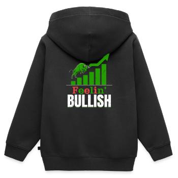 Feelin' Bullish Stock Market Trading Trader Invest - Kinder Premium Organic Zip Hoodie - Schwarz - Hinten - AI Model Kid Male (0cm)