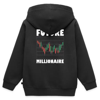 Future Millionaire Stock Market Trading Trader Inv - Kinder Premium Organic Zip Hoodie - Schwarz - Hinten - AI Model Kid Male (0cm)