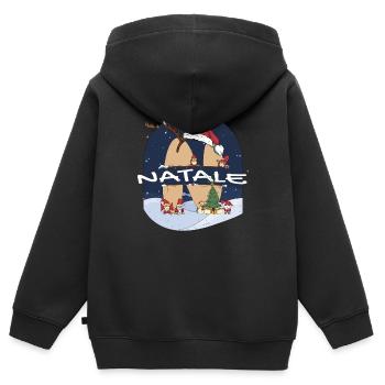 Génial Natale nom w chapeau de père Noël dans le thème de Noël - Sweat Premium à capuche zippé enfant bio - noir - Dos - AI Model Kid Male (0cm)