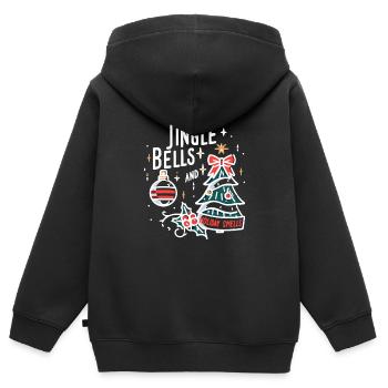 Jingle Bells et odeurs de vacances - Sweat Premium à capuche zippé enfant bio - noir - Dos - AI Model Kid Male (0cm)