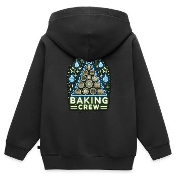 Équipe de pâtisserie - Sweat Premium à capuche zippé enfant bio - noir - Dos - AI Model Kid Male (0cm)