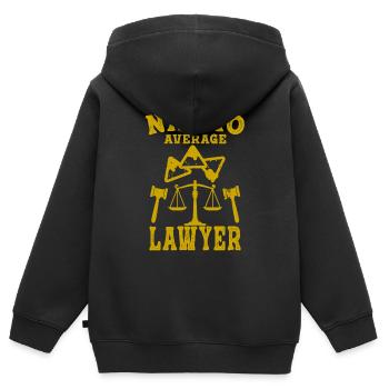 Anwalt Anwalt Anwalt Lustig Nacho Durchschnitt - Kinder Premium Organic Zip Hoodie - Schwarz - Hinten - AI Model Kid Male (0cm)