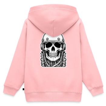 Totenkopf - Skelett - Totenkopf - Motorradhelm - Kinder Premium Organic Zip Hoodie - Rosa - Hinten - AI Model Kid Female (0cm)