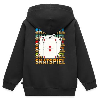 JEU DE SKATS - Sweat Premium à capuche zippé enfant bio - noir - Dos - AI Model Kid Male (0cm)