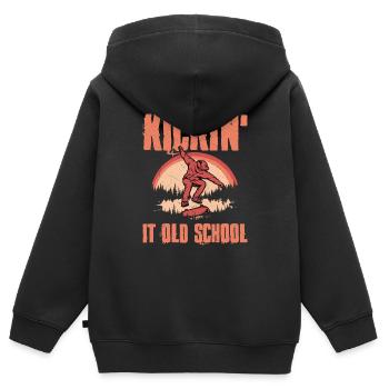 Kickin' It Skateboarding Skater Skateboard - Sweat Premium à capuche zippé enfant bio - noir - Dos - AI Model Kid Male (0cm)