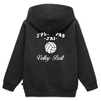 Je Peux Pas J'ai Volley Ball - Sweat Premium à capuche zippé enfant bio - noir - Dos - AI Model Kid Male (0cm)