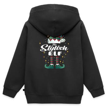 stylish Elf funny Family Christmas Weihnachten - Kinder Premium Organic Zip Hoodie - Schwarz - Hinten - AI Model Kid Male (0cm)