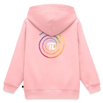 3.14 Pop Art Spirale Math Science Geek - Sweat Premium à capuche zippé enfant bio - rose - Dos - AI Model Kid Female (0cm)