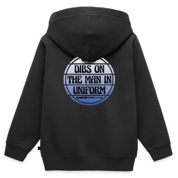 Mann in Uniform Polizistin - Kinder Premium Organic Zip Hoodie - Schwarz - Hinten - AI Model Kid Male (0cm)
