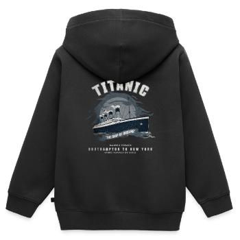 Vintage Titanic Lover Weihnachtsgeschenke zum Geburtstag - Kinder Premium Organic Zip Hoodie - Schwarz - Hinten - AI Model Kid Male (0cm)